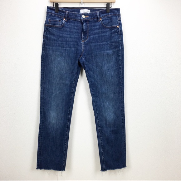 LOFT Pants - LOFT modern straight jeans raw hem Size 30
